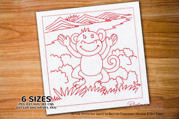 Baby Monkey Dancing Redwork: Seasonal Review