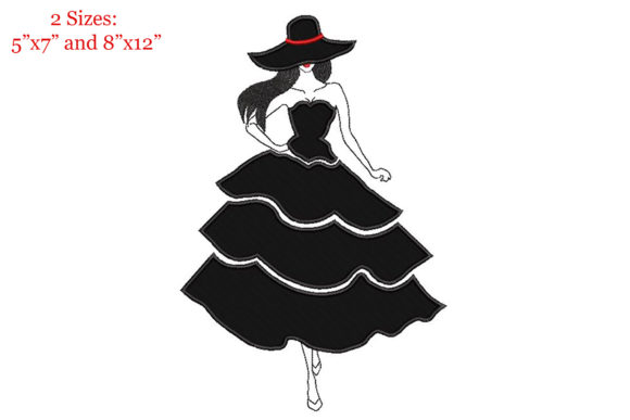 Elegant Woman in Flared Dress Applique Review