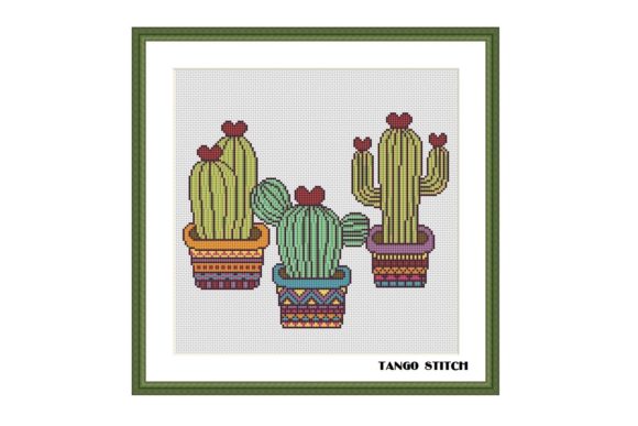 Funny Cactuses: Easy Cross Stitch for Sweatshirts