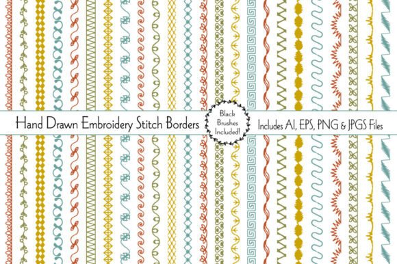 Hand Drawn Stitch Borders for Holiday Sales