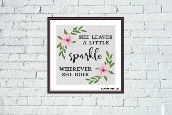 She Leaves Romantic Quote Cross Stitch Review